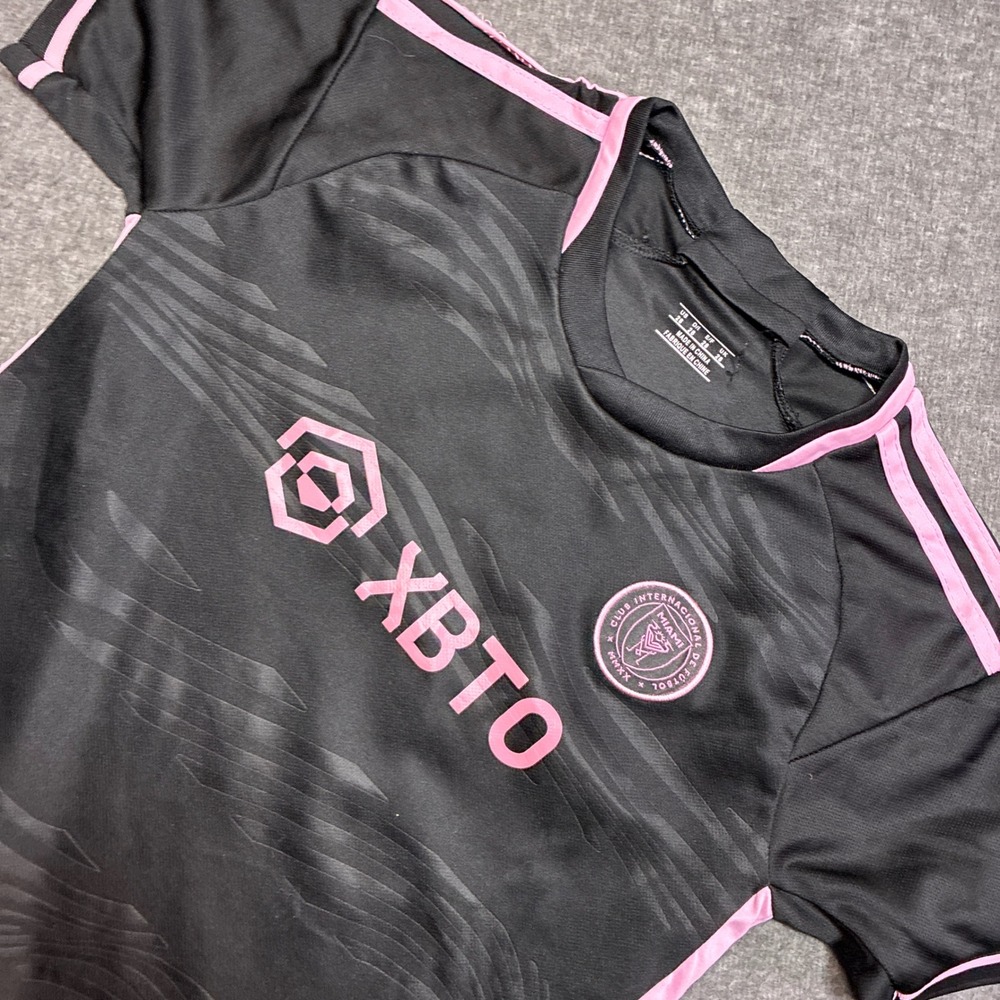 Inter Miami CF Soccer Jersey Kids 28 Black Pink Messi 10 MLS Away Kit
